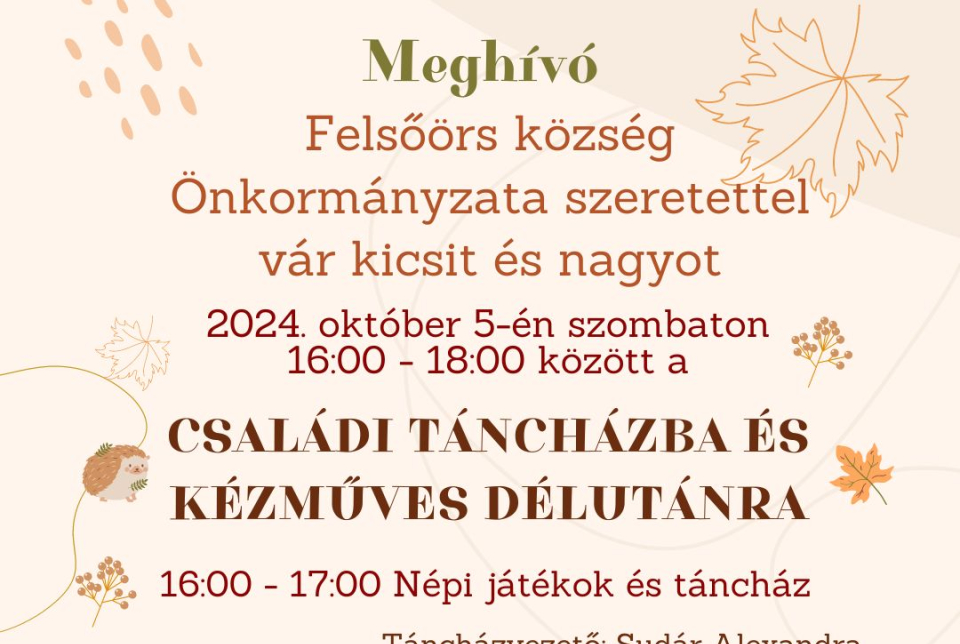 Családi táncház és kézműves délután