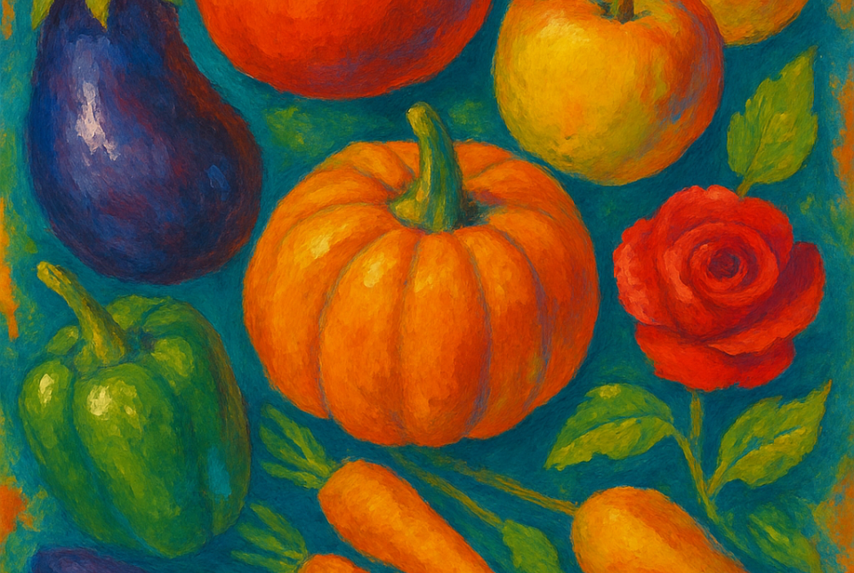 Ausstellung von Gemüse und Obst
