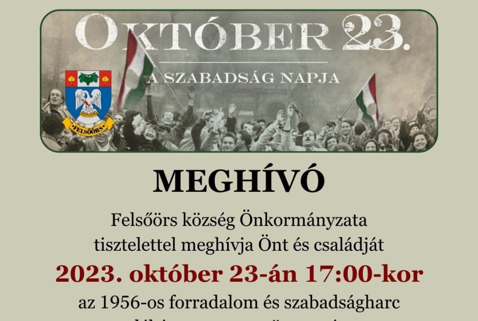 Október 23-án emlékezzünk együtt az 1956-os eseményekre