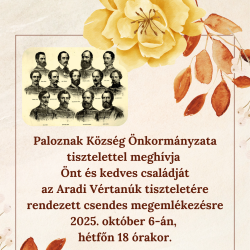 Aradi Vértanúk megemlékezése Paloznakon