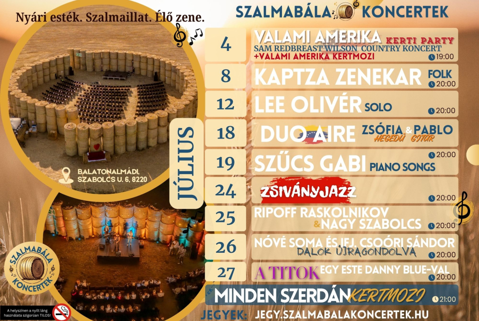 Szalmabála koncertek Balatonalmádiban
