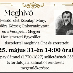 Meghívó Pápay Sámuel megemlékezésre